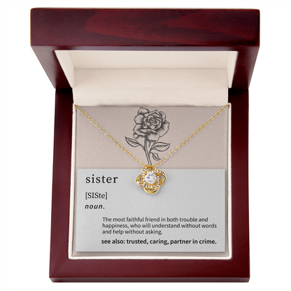Sister Definition Love Knot Necklace