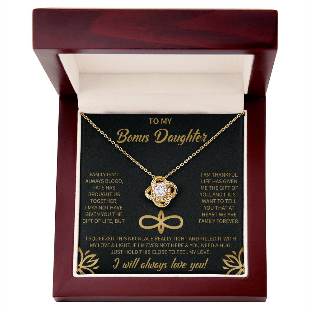 To My Bonus Daughter - Forever Love Necklace, Step daughter, Adopted daughter, daughter in law gift, future daughter, from step dad, from step mom, from step dad