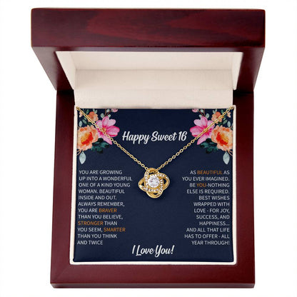 Sweet 16 Necklace - Sweet Sixteen, Daughter, Granddaughter, Niece, Friend, Heartfelt Card & Jewelry Gift for 16th Birthday