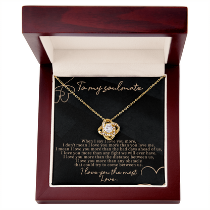 To My Soulmate Necklace, Soul Mate Necklace For Women, Beautiful Soulmates Jewelry For Her, Promise Love Box, Gift For Wife Couple Girlfriend Pendant Forever, Wedding Anniversary