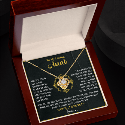 To my loving Aunt Love Knot Necklace