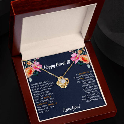 Sweet 16 Necklace - Sweet Sixteen, Daughter, Granddaughter, Niece, Friend, Heartfelt Card & Jewelry Gift for 16th Birthday