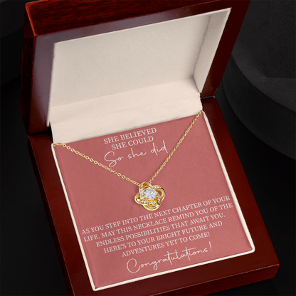She believed she could so she did necklace, Graduation Gift for Her, Motivational Jewelry