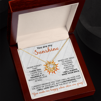 You are My Sunshine Necklace, Inspirational Sunshine Sunflower Necklaces Sunflower Pendant for Mom Girlfriend Sister Wife Daughter