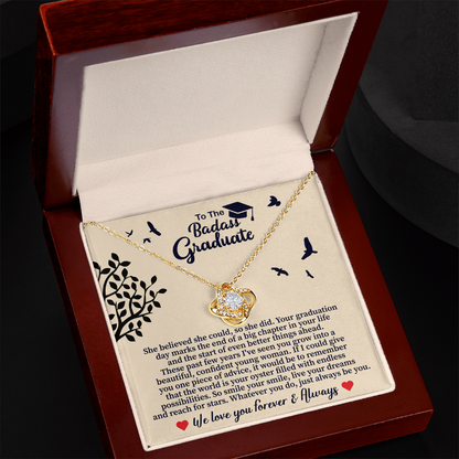 To the Badass Graduate Love Knot Necklace