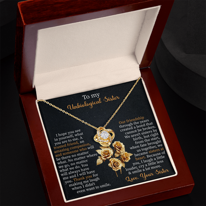 To my unbiological sister Love Knot Necklace