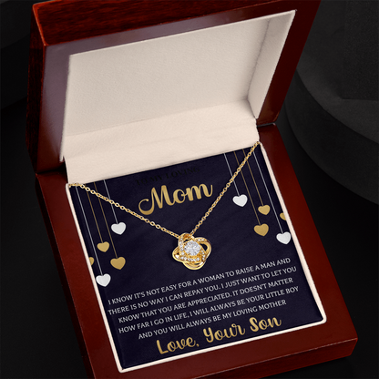 To My Best Mom Necklace Love Knot Necklace Gift For Mom From Son