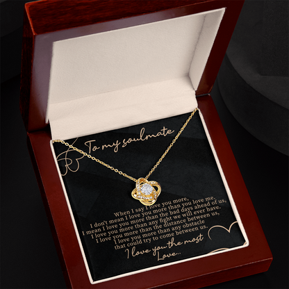 To My Soulmate Necklace, Soul Mate Necklace For Women, Beautiful Soulmates Jewelry For Her, Promise Love Box, Gift For Wife Couple Girlfriend Pendant Forever, Wedding Anniversary