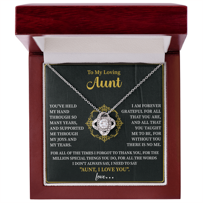 To my loving Aunt Love Knot Necklace