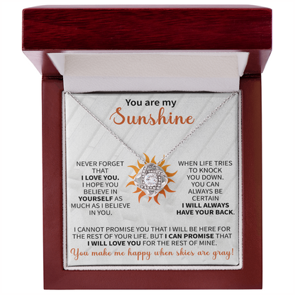 You are My Sunshine Necklace, Inspirational Sunshine Sunflower Necklaces Sunflower Pendant for Mom Girlfriend Sister Wife Daughter