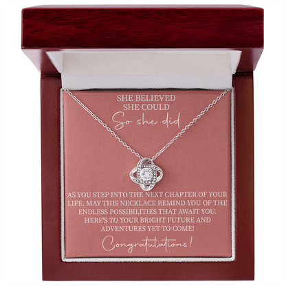 She believed she could so she did necklace, Graduation Gift for Her, Motivational Jewelry
