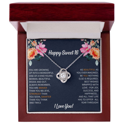 Sweet 16 Necklace - Sweet Sixteen, Daughter, Granddaughter, Niece, Friend, Heartfelt Card & Jewelry Gift for 16th Birthday