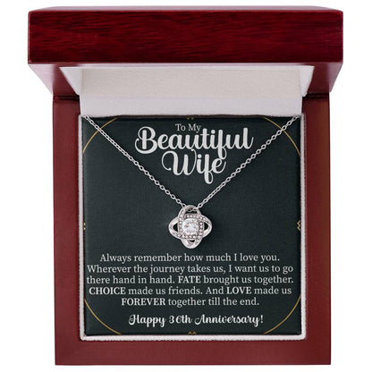 Happy 36th Anniversary Love Knot Necklace - 36th Anniversary gifts