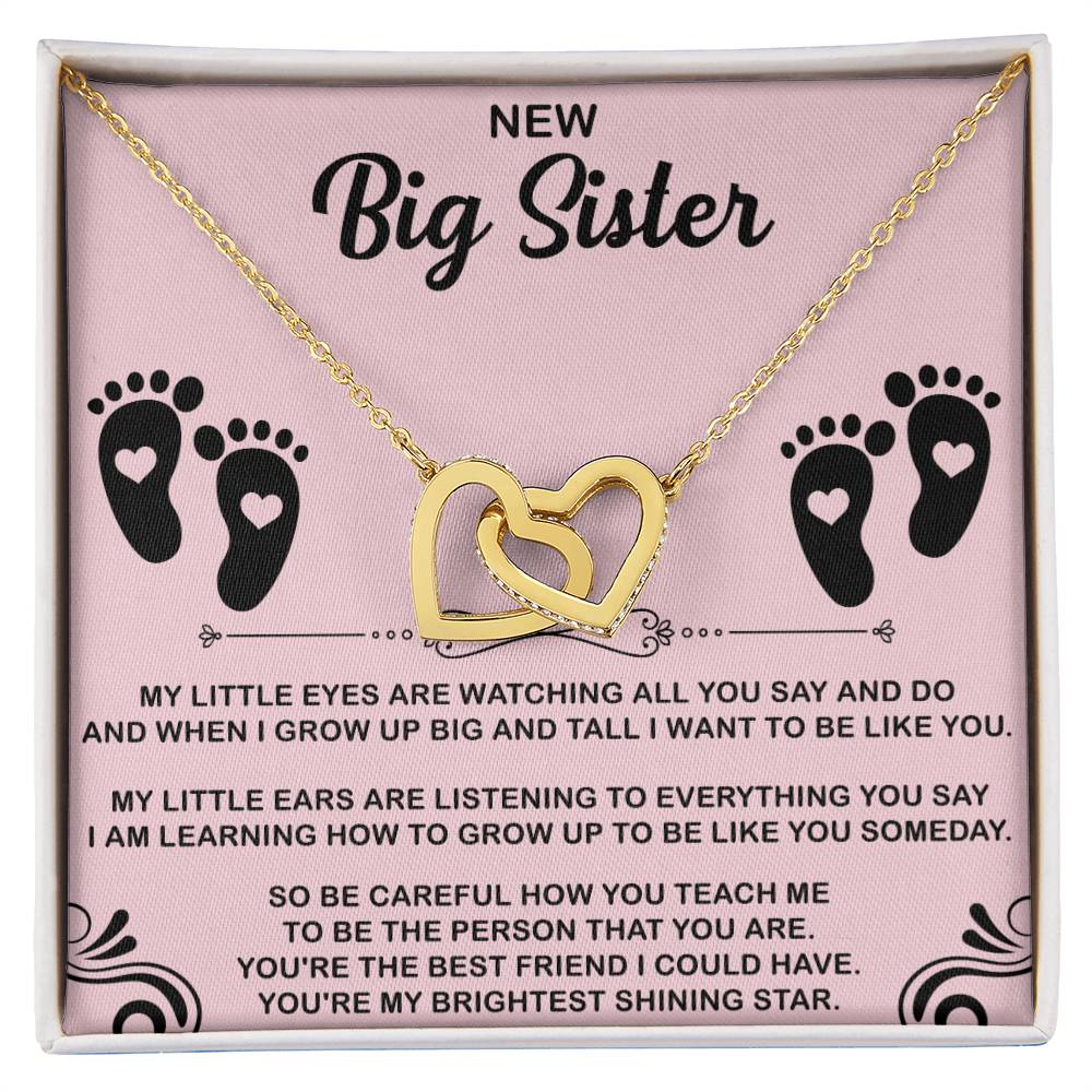 New Big Sister Interlocking Hearts Necklace - Big Sister gifts