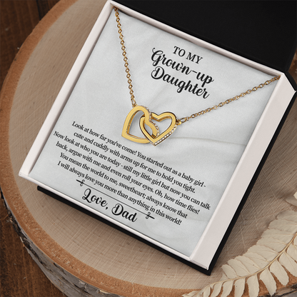 Daughter Gift from Dad, Father Daughter Necklace with Message Card, Birthday Gift for Daughter, to My Daughter Jewelry Gift, Valentines Day Gift for Daughter, Grown Up Girls Gifts