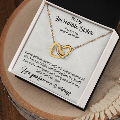 To my incredible sister Interlocking Hearts Necklace