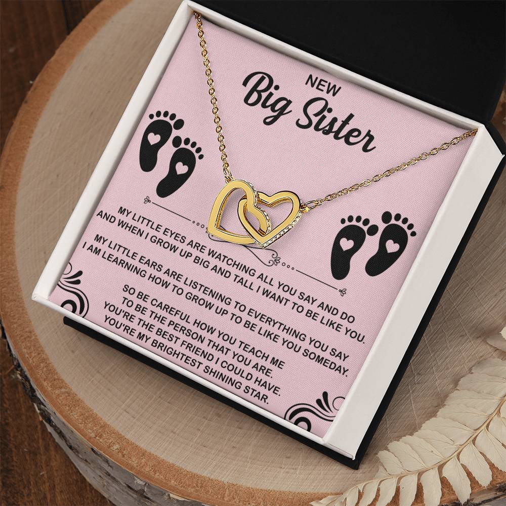 New Big Sister Interlocking Hearts Necklace - Big Sister gifts
