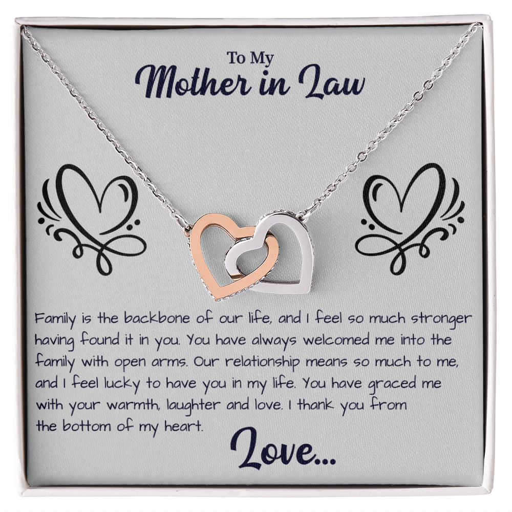 To My Mother in law Interlocking Hearts Necklace