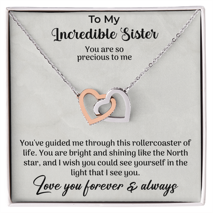 To my incredible sister Interlocking Hearts Necklace