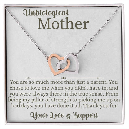 Unbiological Mother Interlocking Hearts Necklace