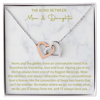 The bond between mom and daughter necklace, Daughter Necklace, Mother Daughter Keepsake, Mother And Daughter Gift, Mother To Daughter Gift, Mother Daughter Charm