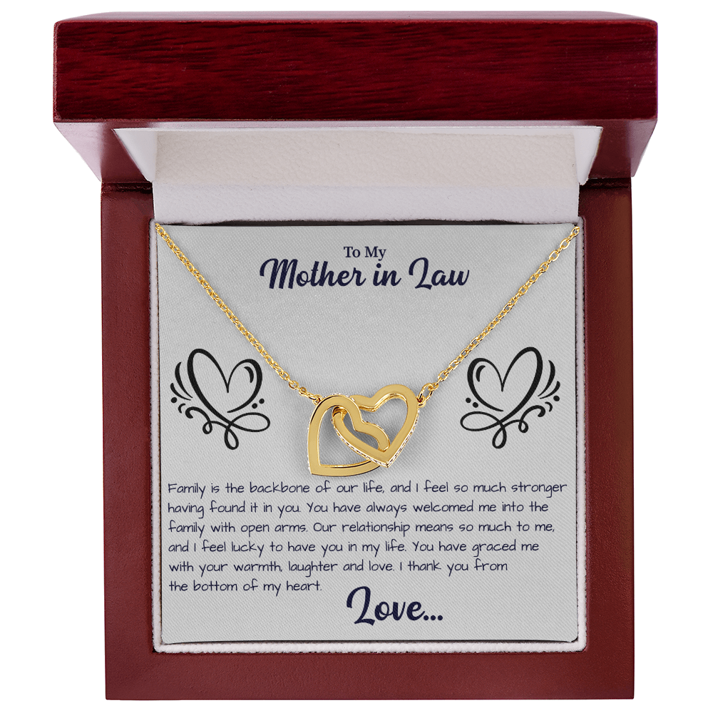 To My Mother in law Interlocking Hearts Necklace