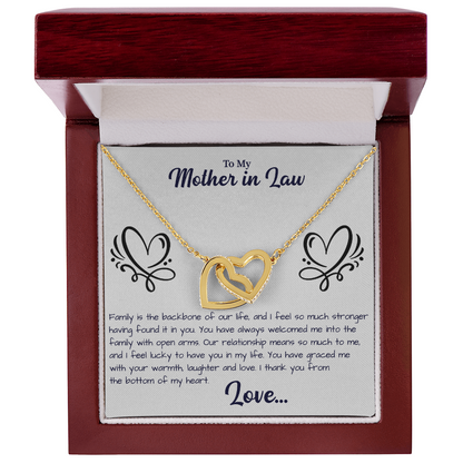 To My Mother in law Interlocking Hearts Necklace