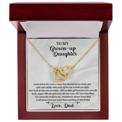Daughter Gift from Dad, Father Daughter Necklace with Message Card, Birthday Gift for Daughter, to My Daughter Jewelry Gift, Valentines Day Gift for Daughter, Grown Up Girls Gifts