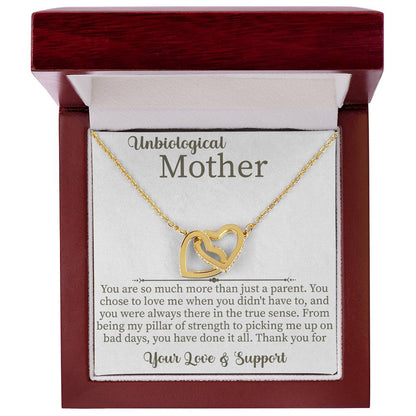 Unbiological Mother Interlocking Hearts Necklace