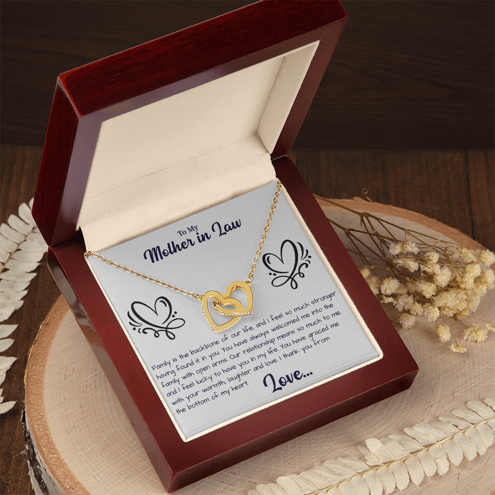 To My Mother in law Interlocking Hearts Necklace