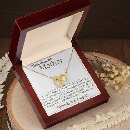 Unbiological Mother Interlocking Hearts Necklace