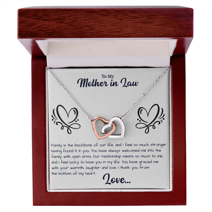 To My Mother in law Interlocking Hearts Necklace