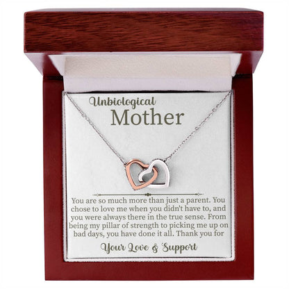 Unbiological Mother Interlocking Hearts Necklace