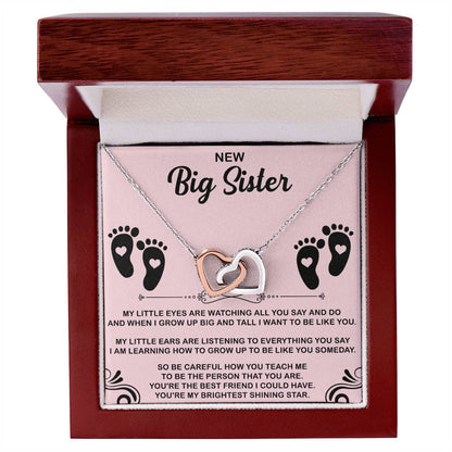 New Big Sister Interlocking Hearts Necklace - Big Sister gifts