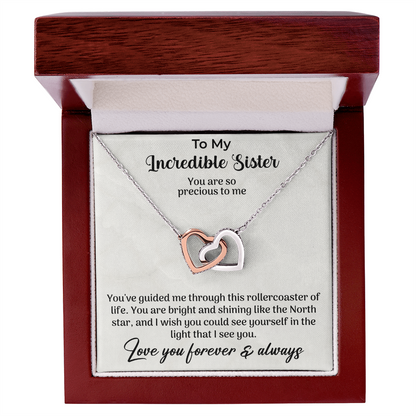 To my incredible sister Interlocking Hearts Necklace
