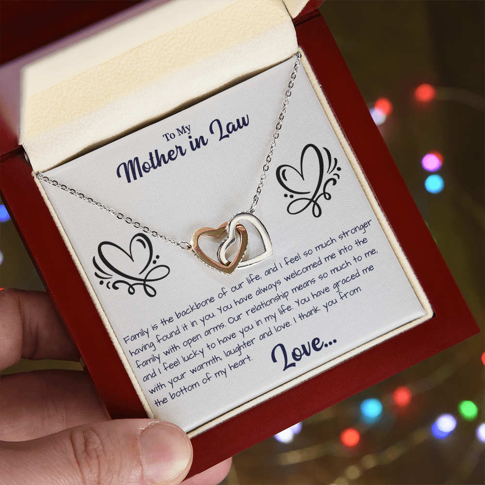 To My Mother in law Interlocking Hearts Necklace