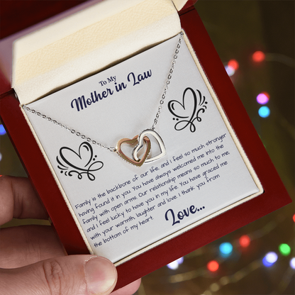 To My Mother in law Interlocking Hearts Necklace