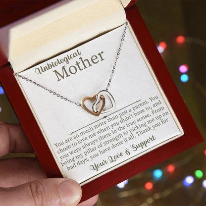 Unbiological Mother Interlocking Hearts Necklace