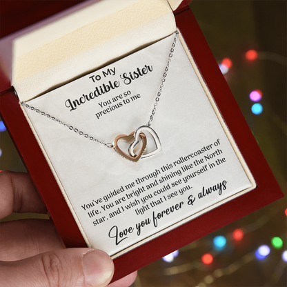 To my incredible sister Interlocking Hearts Necklace