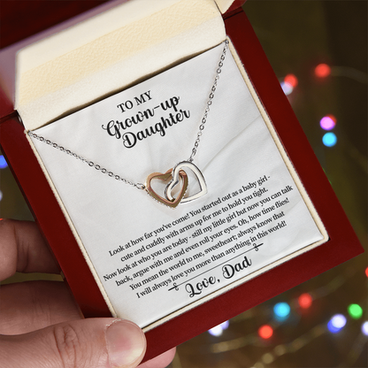 Daughter Gift from Dad, Father Daughter Necklace with Message Card, Birthday Gift for Daughter, to My Daughter Jewelry Gift, Valentines Day Gift for Daughter, Grown Up Girls Gifts