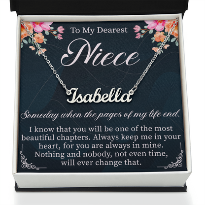 To My Niece Custom Name Necklace – Personalized Gift for Niece – Meaningful Jewelry with Message Card