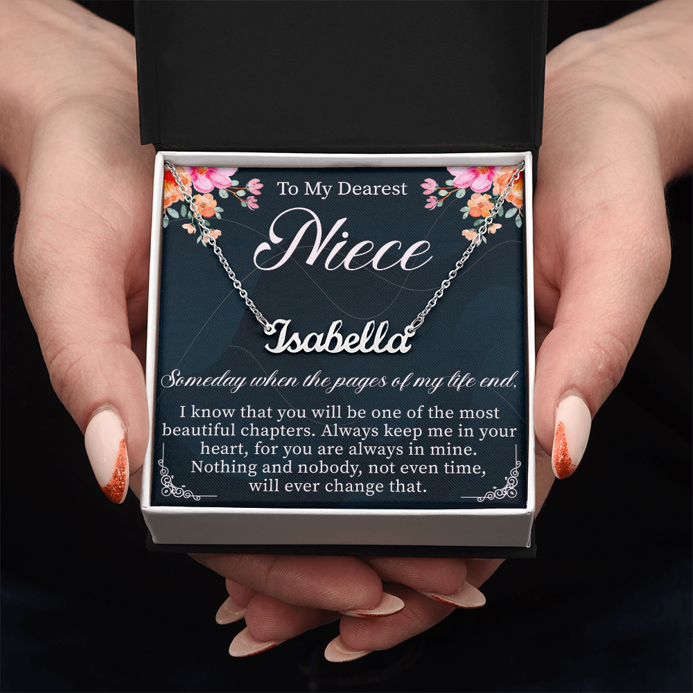 To My Niece Custom Name Necklace – Personalized Gift for Niece – Meaningful Jewelry with Message Card