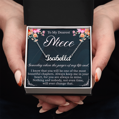To My Niece Custom Name Necklace – Personalized Gift for Niece – Meaningful Jewelry with Message Card