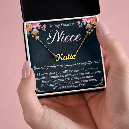 To My Niece Custom Name Necklace – Personalized Gift for Niece – Meaningful Jewelry with Message Card