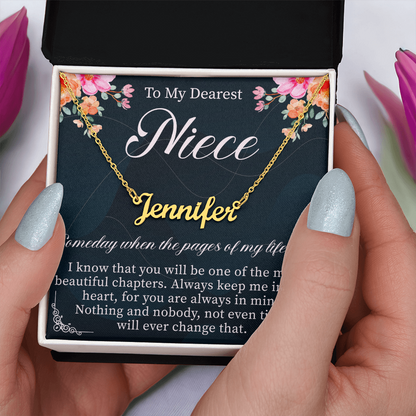 To My Niece Custom Name Necklace – Personalized Gift for Niece – Meaningful Jewelry with Message Card
