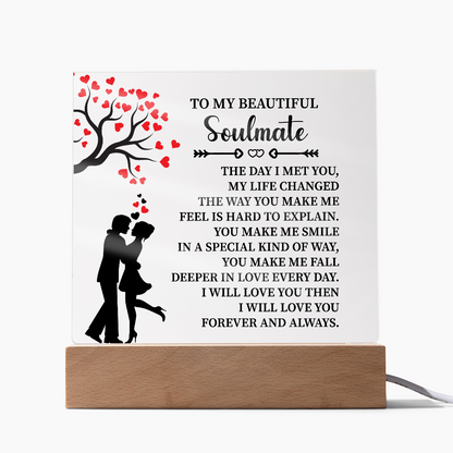 TO MY BEAUTIFUL Soulmate - Acrylic Square Plaque