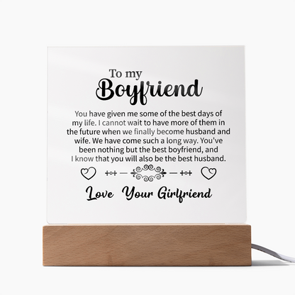 To my Boyfriend Acrylic Square Plaque
