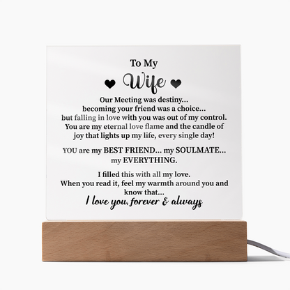 To my wife Acrylic Square Plaque