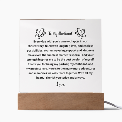 To My Husband - Acrylic Square Plaque