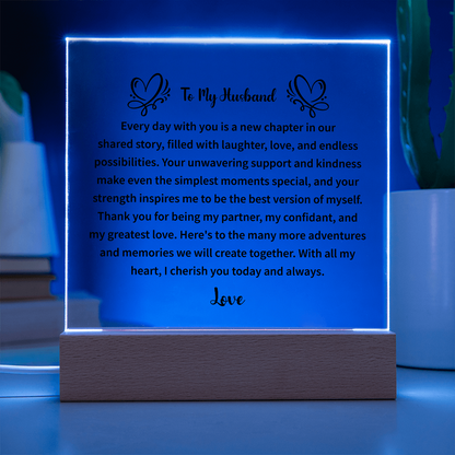 To My Husband - Acrylic Square Plaque